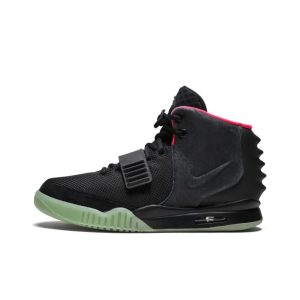 Nike Air Yeezy 2 2 solar red 舒适 防滑轻便 高帮 复古篮球鞋 男款 黑红