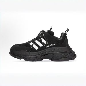 adidas originals x Balenciaga巴黎世家 Triple S 系带 低帮 老爹鞋 男款 黑色