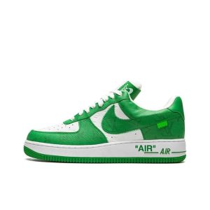 Nike x LOUIS VUITTON Air Force 1 Low LV 牛皮 系带圆头 低帮 板鞋 男女同款 绿色
